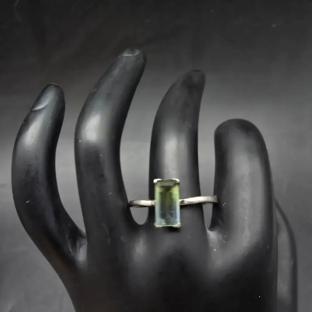 Sterling Silver Tourmaline Ring 925 China JCL CZ  Size 10